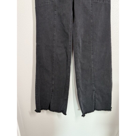 WASH LAB Front Slit Straight Brushed Black Women's Size 30 Jeans Wide Leg Panels - Picture 5 of 15